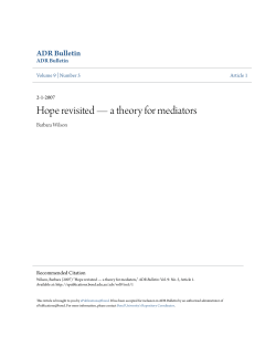 Hope revisited &mdash; a theory for mediators