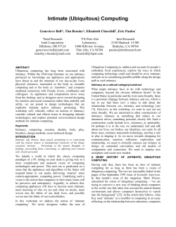 Intimate Computing