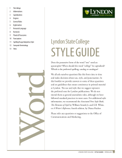 LSC Style Guide Words - Lyndon State College