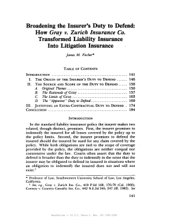 How Gray v. Zurich Insurance Co. Transformed Liability Insurance Into