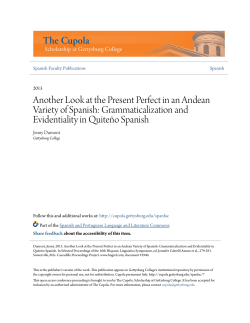 Another Look at the Present Perfect in an Andean Variety of Spanish