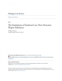 The Institutions of Antitrust Law: How Structure Shapes Substance