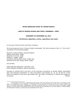 INTER-AMERICAN COURT OF HUMAN RIGHTS CASE OF OSORIO
