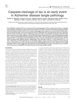 Caspase-cleavage of tau is an early event in Alzheimer