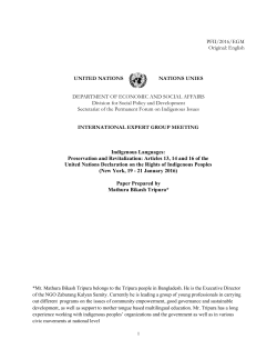 Paper submitted by Mr. Mathura Bikash Tripura