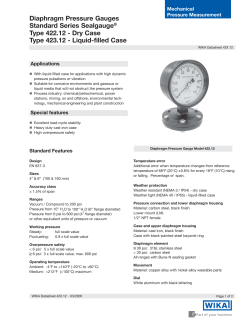 Diaphragm Pressure Gauges Standard Series Sealgauge&reg; Type