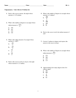 ExamView - Trigonometry Unit 2 Review Problem Set.tst