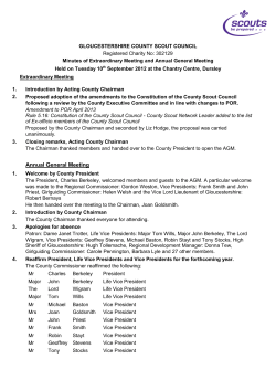Minutes County AGM 2013 - Gloucestershire Scouts