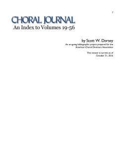 An Index to Volumes 19-56 - American Choral Directors Association