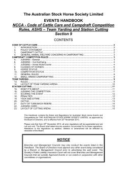 Code of Cattle Care and Campdraft Competition Rules, ASHS