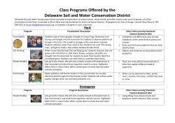 Class Programs Offered - Delaware Soil and Water Conservation