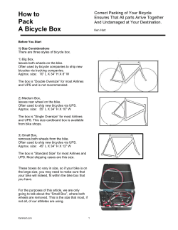 How to Pack A Bicycle Box