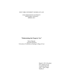 Modernizing the Property Tax