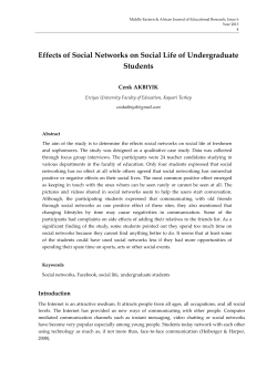 Effects of Social Networks on Social Life of Undergraduate Students