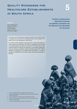 Quality Standards for Healthcare Establishments in South Africa