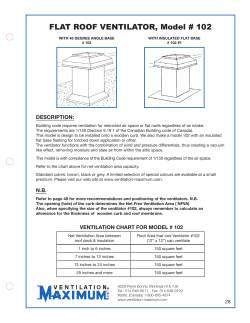 FLAT ROOF VENTILATOR, Model # 102