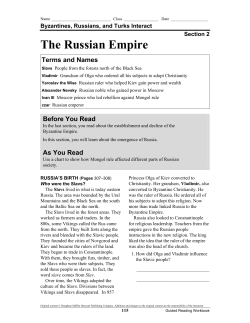 The Russian Empire - Norwell Public Schools