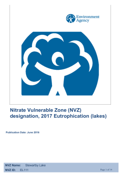 Nitrate Vulnerable Zone (NVZ) designation, 2017 Eutrophication