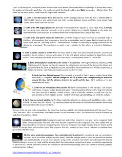 Earth, our home planet, is the only planet whose name is not