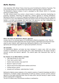 Maths Mastery - Winsor Primary School