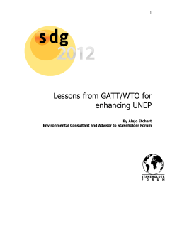 Lessons from GATT/WTO for enhancing UNEP