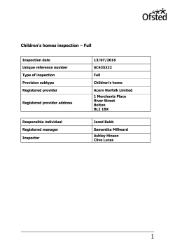 Children`s homes inspection &ndash; Full