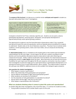 PlantingScience Mentor Tip Sheet: C