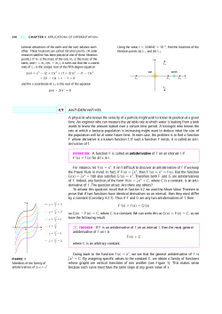 ANTIDERIVATIVES A physicist who knows the velocity of a particle