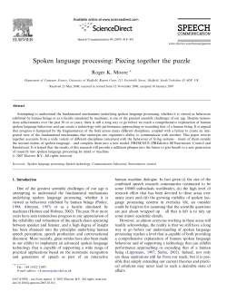 Spoken language processing: Piecing together the puzzle
