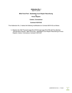 Addendum No. 1 April 14, 2015 Mills Pond Park