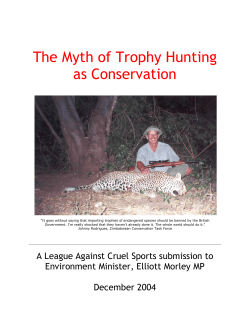 The Myth of Trophy Hunting as Conservation