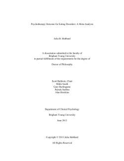 Psychotherapy Outcome for Eating Disorders: A Meta