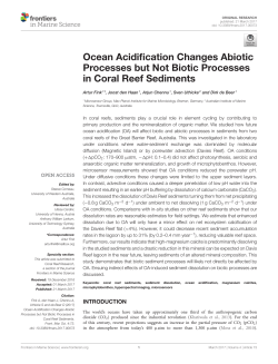 Ocean Acidification Changes Abiotic Processes but Not Biotic