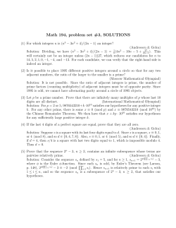 Math 194, problem set #3, SOLUTIONS