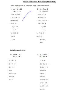 11(2x &ndash; 3y = 20) 3(4x &ndash; 7y = -5) 2 (11x + 2y) = -1 4(3x &ndash; 2y =