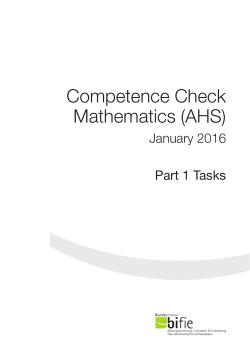 Page 1 Competence Check Mathematics (AHS) January 2016 Part 1