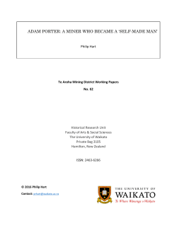 ADAM PORTER: A MINER WHO BECAME A `SELF