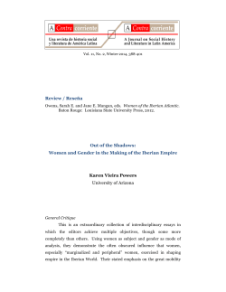 Review / Rese&ntilde;a Out of the Shadows: Women