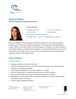 Carmen Fletcher - Quality And Compliance