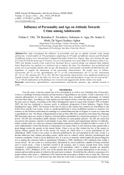 Influence of Personality and Age on Attitude Towards Crime among