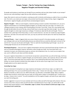 Temper, Temper &ndash; Tips for Taming Your Angry Outbursts, Negative