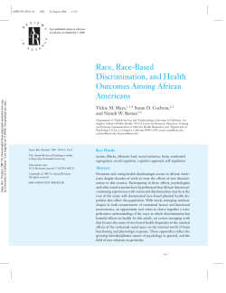 Read "Race, Race-Based Discrimination, and Health Outcomes