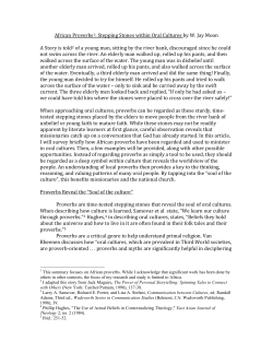 African Proverbs : Stepping Stones within Oral Cultures by W