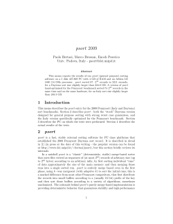 psort 2009 - Sort Benchmark