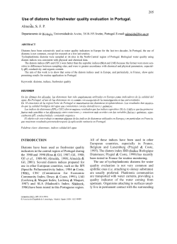 Use of diatoms for freshwater quality evaluation in
