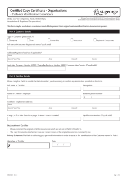 Certified Copy Certificate &ndash; Organisations