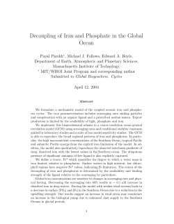 Decoupling of Iron and Phosphate in the Global Ocean