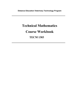 Technical Mathematics Course Workbook