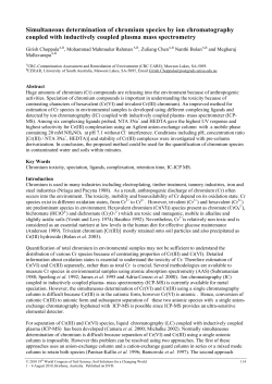 Simultaneous determination of chromium species by ion
