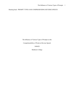 The Influence of Various Types of Prompts 1